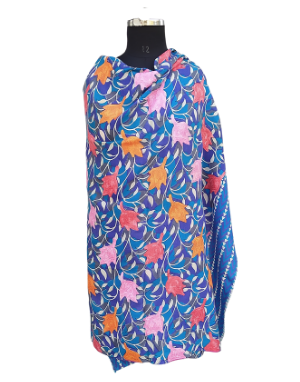 Women shawls embroidery design blue